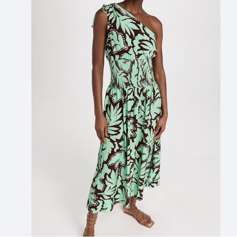MINKPINK Kelani One-Shoulder Mint and Chocolate Dress Small BRAND NEW